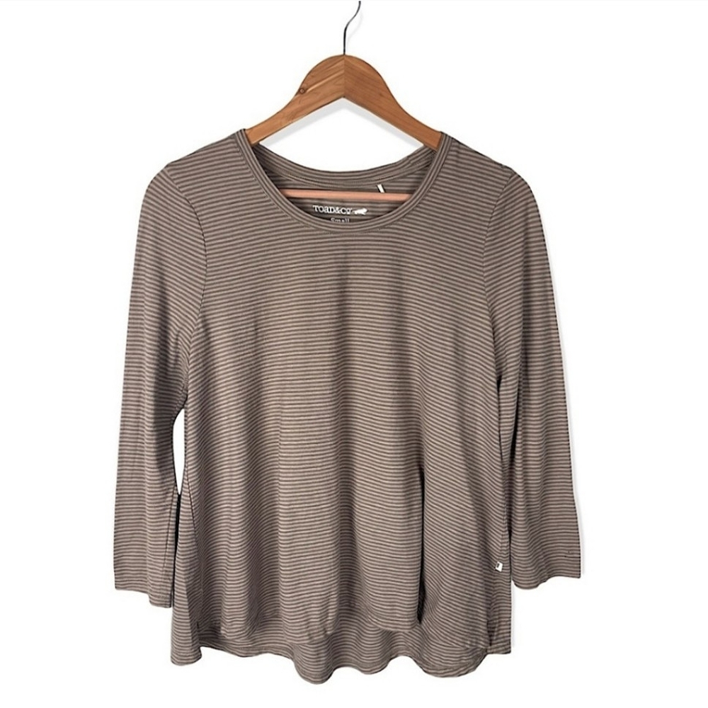 Toad&Co Organic Cotton Striped Top Size Small Long Sleeve